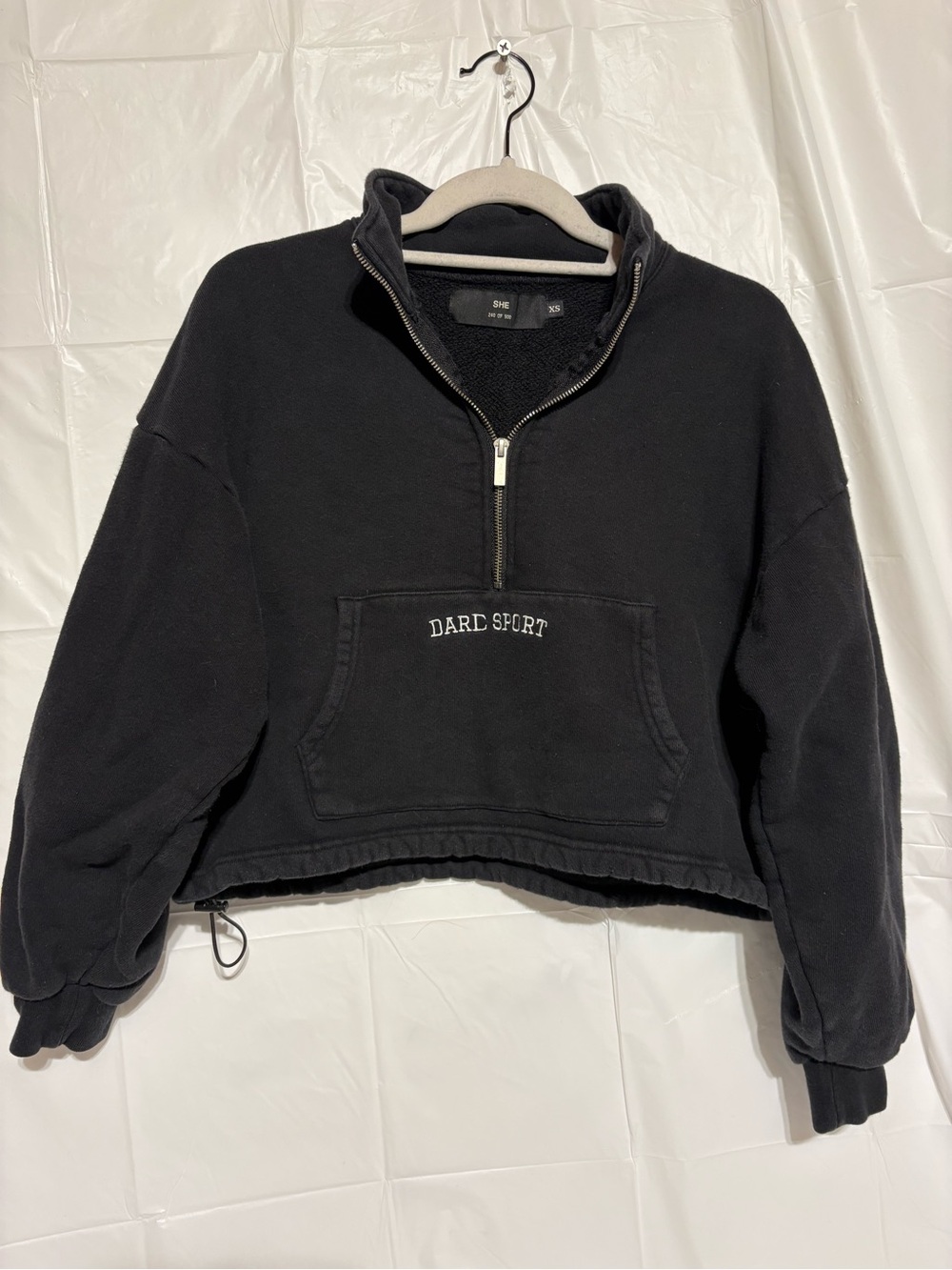 Darc Sport Black Half-Zip Cowl Pullover with Kangaroo Pocket She limited edition